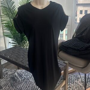 Karl Lagerfeld Paris Black Dress with Shoulder Details